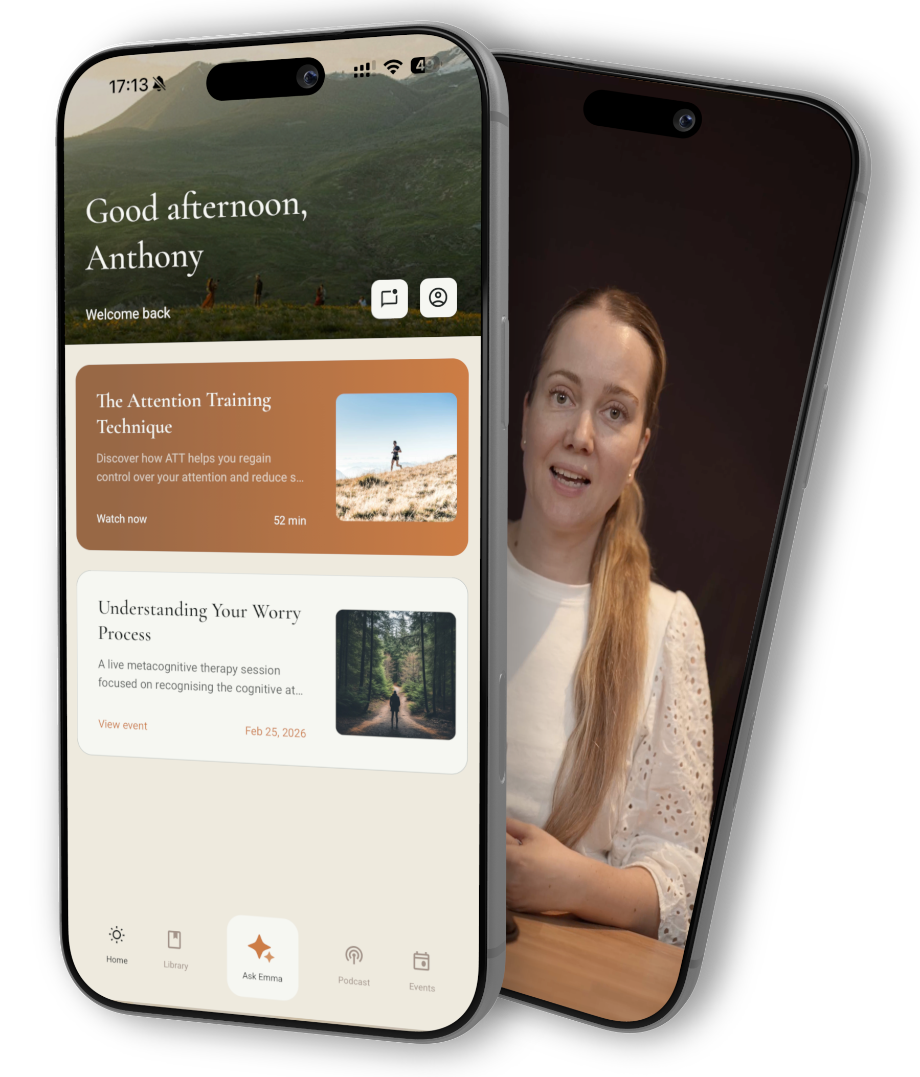 No Worries app — My Journey screen